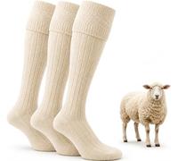ZANGOC Mens Traditional Scottish Highland Wear Kilt Socks - 3 Pack Knee High Socks | Thermal Socks for Wedding, Hogmanay | UK 6-11 (Eur 39-45)