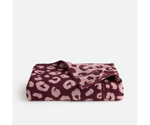 Zani Bouclé Towelling Maxi Bath Sheet Burgundy Leopard