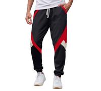 Zanisouta Jogging Bottoms Men's Baggy Trousers Elastic Waist Casual Trousers Drawstring Casual Training Trousers Colour Block Training Trousers Slim Fit Sports Trousers Breathable Slip-On Trousers