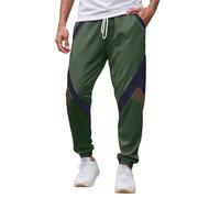 Zanisouta Jogging Bottoms Men's Baggy Trousers Elastic Waist Casual Trousers Drawstring Casual Training Trousers Colour Block Training Trousers Slim Fit Sports Trousers Breathable Slip-On Trousers