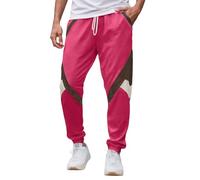 Zanisouta Jogging Bottoms Men's Baggy Trousers Elastic Waist Casual Trousers Drawstring Casual Training Trousers Colour Block Training Trousers Slim Fit Sports Trousers Breathable Slip-On Trousers