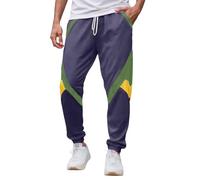 Zanisouta Jogging Bottoms Men's Baggy Trousers Elastic Waist Casual Trousers Drawstring Casual Training Trousers Colour Block Training Trousers Slim Fit Sports Trousers Breathable Slip-On Trousers