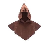 Zanisouta Men's Women's Halloween Cape Medieval Coat Gugel Hooded Medieval Wicca Pagan Hood Cosplay Costume Halloween Costume Carnival Hat Fancy Dress Clothing Dress Up Prop, O Brown, One size
