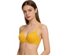 Zanisouta Push Up Bra Women's with Lace Underwear Padded Underwire 3/4 Cups Double Breasted Back Closure Plain Chest Cup Bralettes Breathable Comfortable Women's Underwear, O yellow, 38B