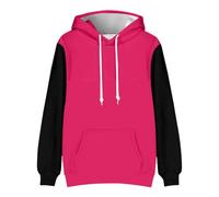 Zanisouta Sweatshirt Men's Colour Block Hoodie Winter Work Jumper Regular Fit Pullover Y2K Streetwear Clothes Sweat Jacket with Hood Hooded Jacket Drawstring Long Sleeve Shirt, O Hot Pink, S