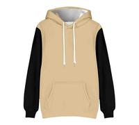 Zanisouta Sweatshirt Men's Colour Block Hoodie Winter Work Jumper Regular Fit Pullover Y2K Streetwear Clothes Sweat Jacket with Hood Hooded Jacket Drawstring Long Sleeve Shirt, O khaki., 3XL