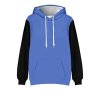 Zanisouta Sweatshirt Men's Colour Block Hoodie Winter Work Jumper Regular Fit Pullover Y2K Streetwear Clothes Sweat Jacket with Hood Hooded Jacket Drawstring Long Sleeve Shirt, O Blue, XL