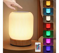 Zankeox Cordless LED Touch Bedside Table Lamp with 13 RGB Colours Changing, Portable USB Rechargeable LED Dimmable Night Light with Remote Control for Children Kids Bedroom Living Room Camping