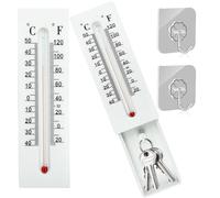 Zankie 2 Pack Key Cash Hider Thermometer- Key Holder Outdoor/Garden/Yard Hiding Vault Case, Wall-mounted Money Container?Waterproof, Corro-sion And Resistant