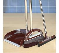 Zankie Dustpan and Brush Sets- Long Handled Broom and Dustpan, Soft Sweeping brush with Upright Dust Pan Combo for Outdoor Indoor Kitchen Home Lobby Cleaning(Set of 3)