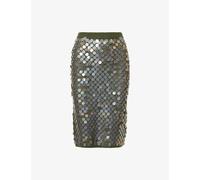 Zankov Womens Zankov Matteo Sequinned Wool and Cashmere-Blend Midi Skirt Olive S