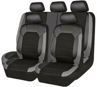 ZanLIn Leather Car Seat Cover Sets for Isuzu D-Max (2017-2019), Front Rear Seat Cover Full Sets Breathable Seat Covers Cushions Airbag Compatible,E-Black/Grey
