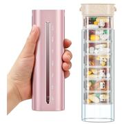 Zannaki Metal 7 Day Pill Organizer,Portable Weekly Pill Case with Push-to-Pop Lock, Airtight Large Capacity Daily Pill Box, Travel Pill Holder Container for Vitamins, Pills, Supplements and Medication