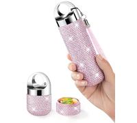 Zannaki Metal Bling Pill Organizer, Travel Waterproof Weekly Pill Box, Portable Large Aluminum Alloy Pill Case Container, BPA Free 7 Day Daily Medicine Organizer Holder for Vitamin,Fish Oil,Supplement