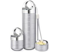 Zannaki Metal Travel Pill Organizer, Portable Waterproof Weekly Pill Box, Large Aluminum Alloy Pill Case Container, BPA Free 7 Day Daily Medicine Organizer Holder for Vitamin, Fish Oil, Supplement