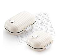 Zannaki Pill Case Portable Small Weekly Travel Pill Organizer, Cute Moisture Proof Pill Box Holder for Purse, Daily Pocket Pharmacy Medicine Container for Vitamin, Fish Oil, Supplement,Small+ Large