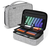 Zannaki Upgraded Large Capacity Pencil Case Marker Pens Stationery Bag Art Storage Box for Bullet Journal Students Teens Girls Boys Women, L Grey, L, Classic