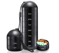 Zannaki Weekly Pill Organizer 7 Day 2 Times a Day, Portable Metal Travel Waterproof AM PM Pill Box,Large Pill Case Container, BPA Free Daily Medicine Organizer Holder for Vitamin, Fish Oil, Supplement