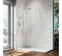ZANOFIRA 1000mm Walk in Shower Screen with 2 Glass Shelves 8mm Toughened Safety Glass Panel Wet Room Shower Screen with Stainless Steel Support Bar Reversible