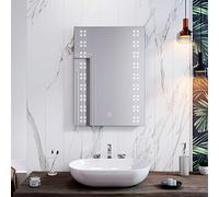 ZANOFIRA 500 x 700mm Bathroom Light Up Mirror Wall Mounted Illuminated Vanity Mirror with Shaver Socket and Demister Pad | Touch Sensor Switch | Aluminum Alloy Frame | IP44 Rated