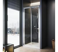 ZANOFIRA 760mm Bi-Fold Shower Door Folding Shower Screen 6mm Toughened Clear Safety Glass Space Saving Magnetic Seal Reversible for Wet Rooms En-Suites