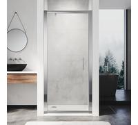 ZANOFIRA 760mm Pivot Hinge Shower Door Screen 6mm Toughened Safety Clear Glass Reversible for Shower Enclosure Bathrooms Shower Cubicle