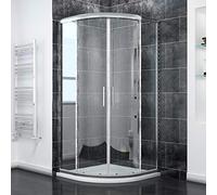 ZANOFIRA 800 x 800 x 1850mm Quadrant Shower Enclosure 6mm Safety Tempered Clear Glass Corner Entry Cubicle Double Curved Sliding Glass Door Reversible for Wet Room Modern Bathroom