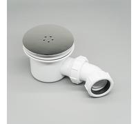 ZANOFIRA 90mm Chrome Shower Waste Trap, Fast Flow Easy Clean Tray Waste Trap Shower Enclosure Waste Tray