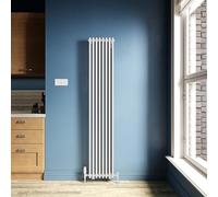 ZANOFIRA White Traditional Radiator Cast Iron Style Double Column Colosseum Vertical Tall Upright Designer Radiator Central Heating Panel Rad for Bathroom, Living Room and Kitchen, 1800x380mm