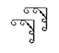 Zanotva 2 Pcs Decorative Wall Brackets, 90 Degree Angle Decorative Corner Brace, Curve Vintage Design Cast Iron Decorative Ornate Wall Mounted Shelf Bracket (Size : 150x150mm/5.9x5.9in)