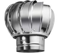 Zanotva Chimney Cowl Cap,Stainless SteeRotating Spinner Anti-Downdraught Fits Most Standard Chimney Pots Rotary Turbine Ventilator(160mm/6.3Inch)