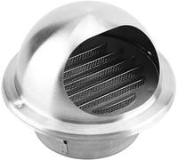 Zanotva JIUYUEYA Wall-Mountable Metal Round Bull-Nose Vent with Louvres and Wire Grille Ventilation Outlet Cap Stainless Steel Air Vent for Office Kitchen Bathroom Ventilation(60mm/2.36in)