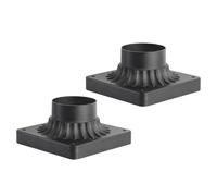 Zanritelit Cast Aluminum Pier Mount Base, 3" Diameter Pier Mount Adapter for Outdoor Post Light, Black Pier Mounting Base for Deck Porch Patio, 2 Pack