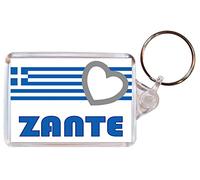 Zante - Love Greece/Greek Towns & Cities Flag- Double Sided Large Keyring Name Tag Souvenir/Gift/Present