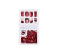 Zanthicia 1 Set Glue on Nails Medium Length Toe Files Matte Press on Stick Solid Color Full Cover Salon Supplies Manicure Kit , Type24 , F635
