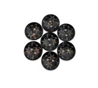 Zanthicia 100 Pieces Wooden Buttons 15mm Two Hole Flower Painting Carving Scrapbooking Fasteners DIY Crafts for Crafting Clothing, Black