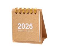 Zanthicia 2025 Mini Calendar Small Desk Calendar Compact Stand Up Daily Planner For Workspace Mini Desk Calendars Covering January To December 2025.Each Features Front Side With Printed Dates, Khaki