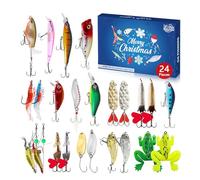Zanthicia 24x Vibrant Toy Advent Calendars Set Fishing Lure Advent Calendar Plastic Bait Small Fish