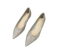 Zanthicia 2pcs/Set Stand Tall and Confident Womens Pointed Wedge Court Shoes Rich Texture Rubber Court Shoes for Women Wedding, Silver, 38.1