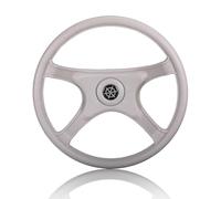 Zanthicia 3-Spoke Speed Boat Steering Wheel with Cap Removable Console Helm Non-Slip Grip Yacht Rotary Replacement Part Upgrade