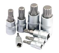 Zanthicia 4mm 16mm Socket Set Bits 8PCS M4 M5 M6 M8 M10 M14 Polished Drive Steel Drills Tools for Projects Chrome Plated Finish Bit Socket Set Screwdriver Tools Hex Driver Tool