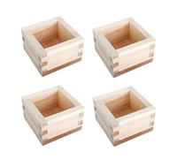 Zanthicia 4pcs/Set Japanese Sake Cup Box Stylish and Functional Durable Construction Easy to Clean Wood Japanese Wooden Square Box