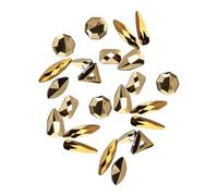 Zanthicia 50 Pieces Specific-shaped Glass Crystal Set Eye-catching Shining 3D Tips Decoration Nail Art Rhinestones Card Making, Gold