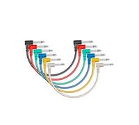 Zanthicia 6 Pieces Effect Pedal Cable Studio Electric Bass Cord Stringed Instrument Wire Replacement Repair Metal Connector Part, 15cm