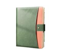 Zanthicia A4 Folder Leather Sales Clip with Durable Shell and Calculator Leather Business Multifunctional Clip Sales Manager, Green