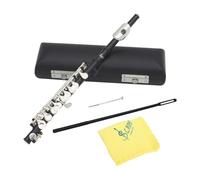 Zanthicia Advanced Piccolo Key Of C Lightweight And Compact Easy To Play Daily Practice Or Onstage Performance Cleaning Rod Piccolo Key Of C 16 Hole Traditional Instrument, Black, 31.5x1.3 cm