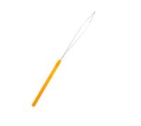 Zanthicia Beads Braid Needles Professional Weaving Plastic-Handle DIY Extension Threader Stainless Wire Ring Needle Making, Orange