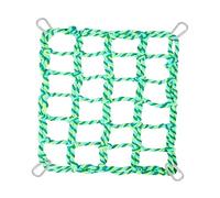 Zanthicia Bird Rope Net Cage Decor Accessories Provides Attachment Options Promoting Vibrant Environment For Bird Play Rope Net Cage Decor Accessories With 4 Hooks, green, 32x25cm