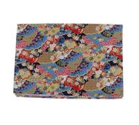 Zanthicia Bronzing Wave Cotton Fabric Sewing for Beautiful Crafts Squares Japanese, Blue Flowers, 1m