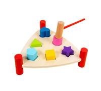 Zanthicia Colorful Wooden Pile Toy Facilitates Healthy Development For Kids Through Interactive Hammering Wooden Pile Hammer Driving Fine Motor Skills, Triangle